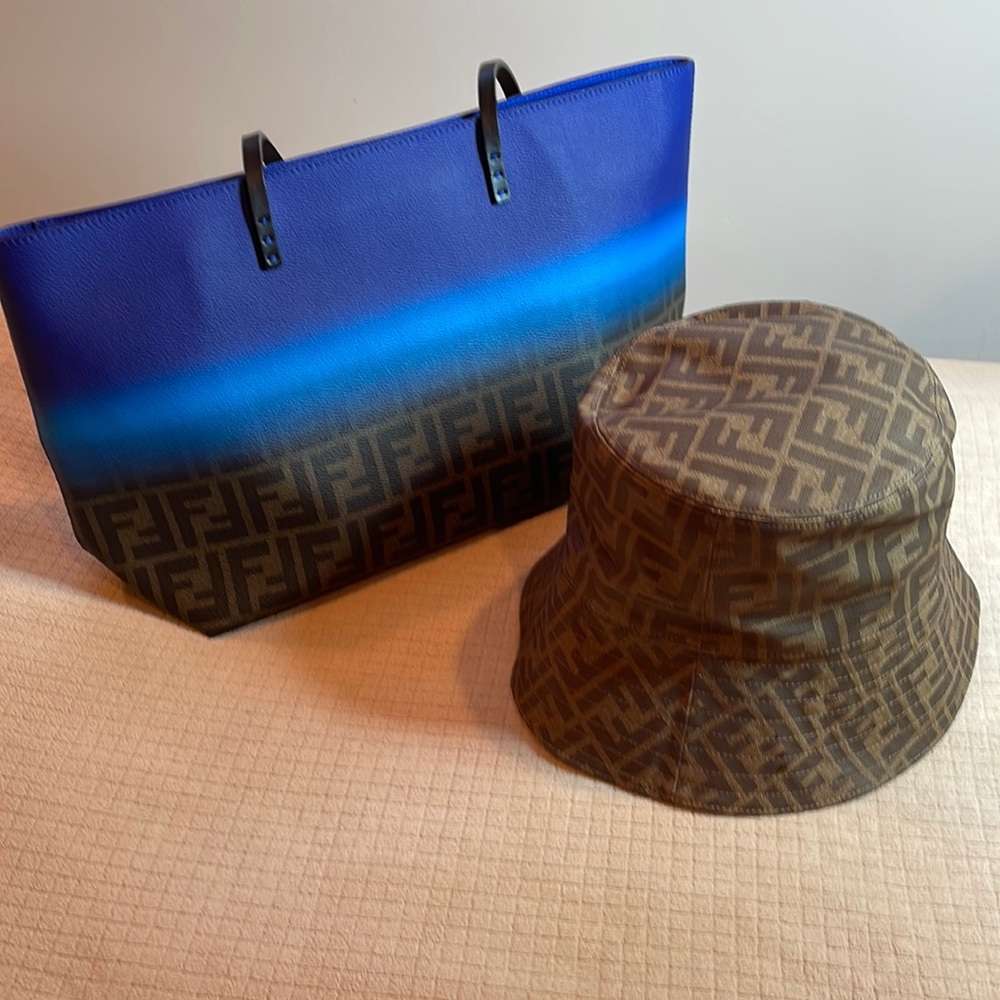 Fendi Ombre Zucca Medium Spalmati Roll Tote Bag